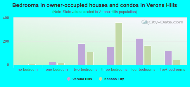 Bedrooms in owner-occupied houses and condos in Verona Hills