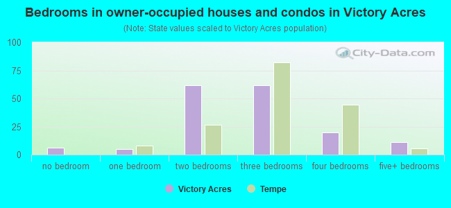 Bedrooms in owner-occupied houses and condos in Victory Acres