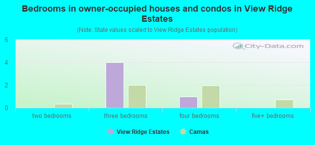 Bedrooms in owner-occupied houses and condos in View Ridge Estates