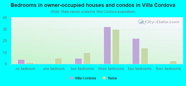 Bedrooms in owner-occupied houses and condos in Villa Cordova