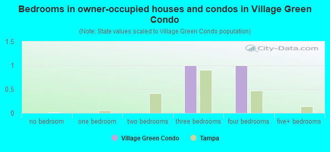 Bedrooms in owner-occupied houses and condos in Village Green Condo
