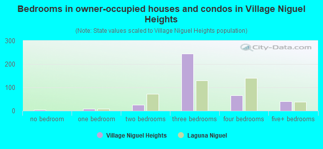 Bedrooms in owner-occupied houses and condos in Village Niguel Heights