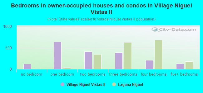 Bedrooms in owner-occupied houses and condos in Village Niguel Vistas II