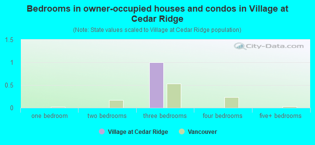 Bedrooms in owner-occupied houses and condos in Village at Cedar Ridge