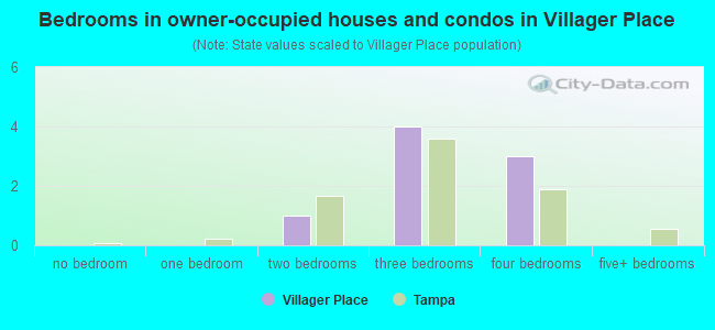 Bedrooms in owner-occupied houses and condos in Villager Place