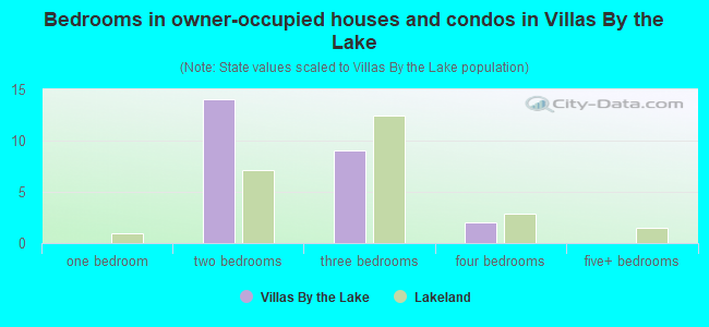 Bedrooms in owner-occupied houses and condos in Villas By the Lake