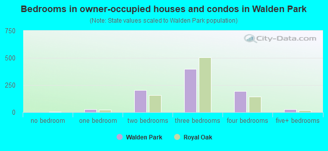 Bedrooms in owner-occupied houses and condos in Walden Park