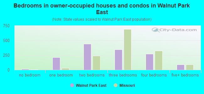 Bedrooms in owner-occupied houses and condos in Walnut Park East