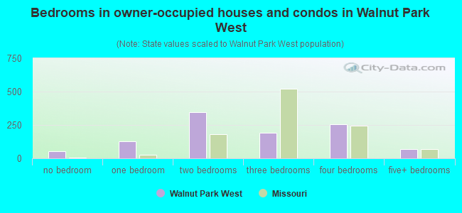 Bedrooms in owner-occupied houses and condos in Walnut Park West