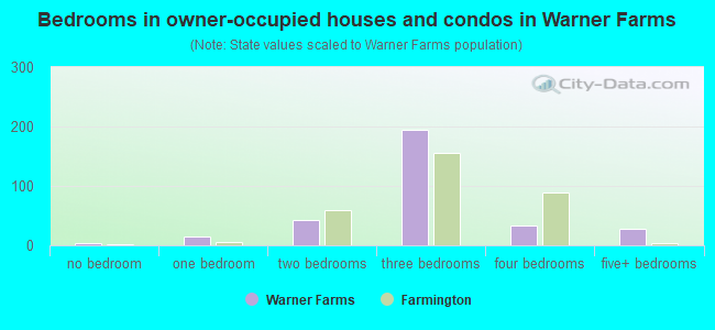 Bedrooms in owner-occupied houses and condos in Warner Farms