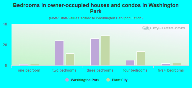 Bedrooms in owner-occupied houses and condos in Washington Park