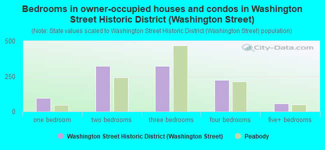 Bedrooms in owner-occupied houses and condos in Washington Street Historic District (Washington Street)