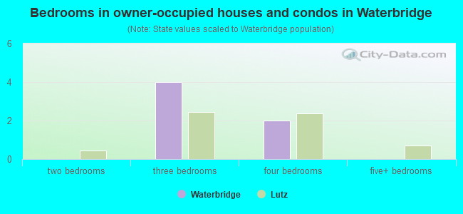 Bedrooms in owner-occupied houses and condos in Waterbridge