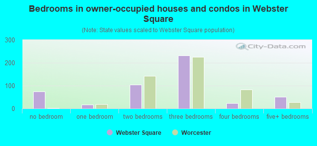 Bedrooms in owner-occupied houses and condos in Webster Square