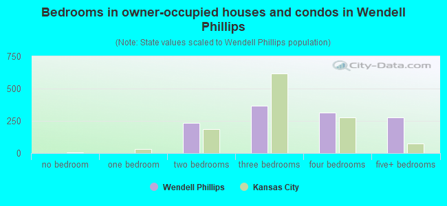 Bedrooms in owner-occupied houses and condos in Wendell Phillips