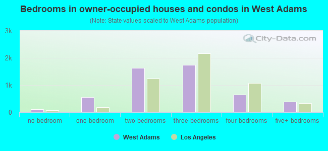 Bedrooms in owner-occupied houses and condos in West Adams