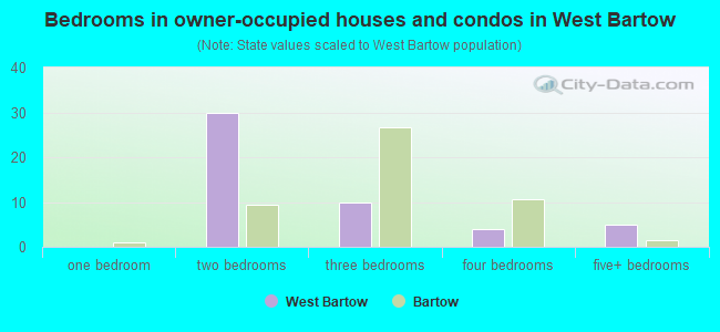 Bedrooms in owner-occupied houses and condos in West Bartow