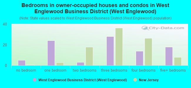 Bedrooms in owner-occupied houses and condos in West Englewood Business District (West Englewood)