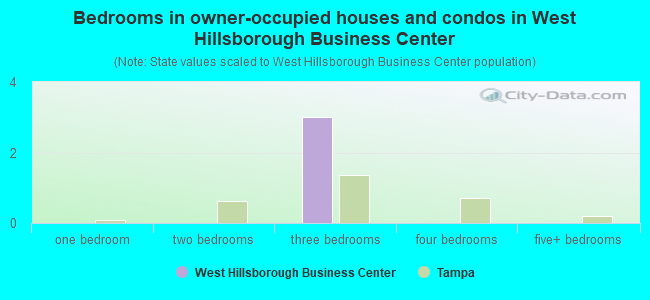 Bedrooms in owner-occupied houses and condos in West Hillsborough Business Center