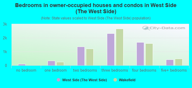 Bedrooms in owner-occupied houses and condos in West Side (the West Side)