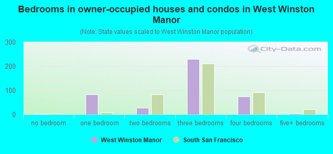Bedrooms in owner-occupied houses and condos in West Winston Manor