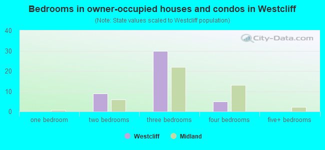 Bedrooms in owner-occupied houses and condos in Westcliff
