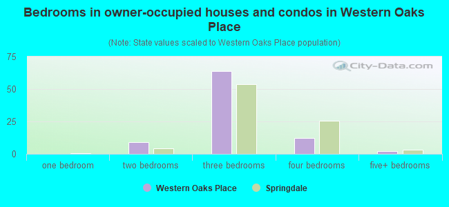 Bedrooms in owner-occupied houses and condos in Western Oaks Place