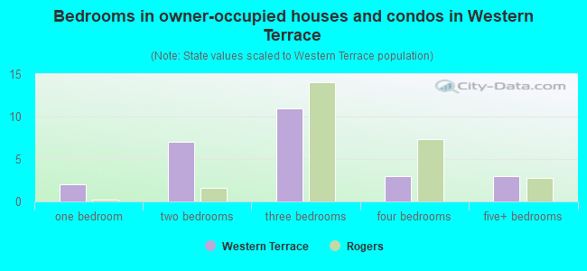 Bedrooms in owner-occupied houses and condos in Western Terrace