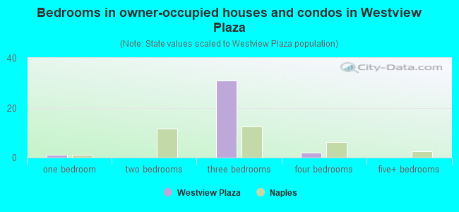 Bedrooms in owner-occupied houses and condos in Westview Plaza