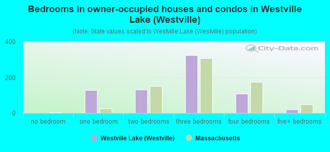 Bedrooms in owner-occupied houses and condos in Westville Lake (Westville)