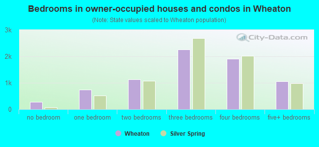 Bedrooms in owner-occupied houses and condos in Wheaton
