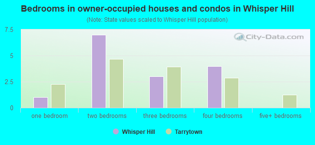 Bedrooms in owner-occupied houses and condos in Whisper Hill