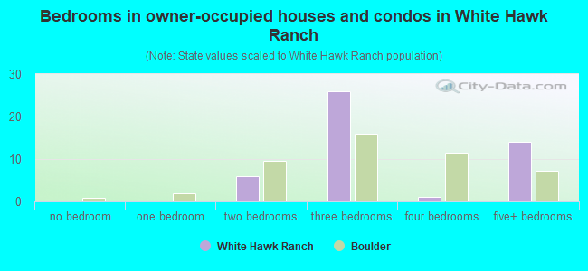 Bedrooms in owner-occupied houses and condos in White Hawk Ranch