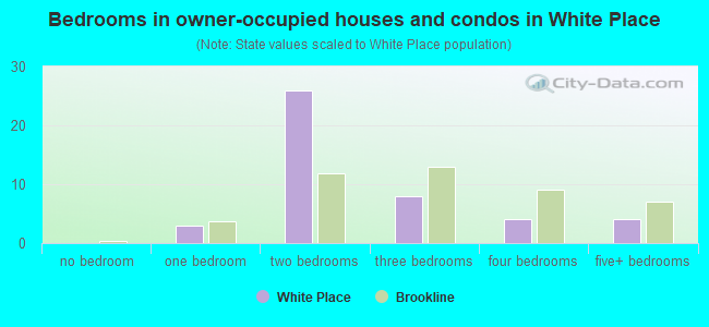 Bedrooms in owner-occupied houses and condos in White Place