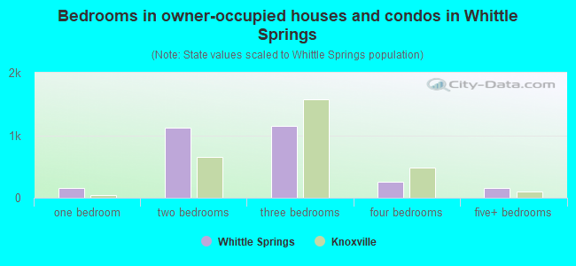 Bedrooms in owner-occupied houses and condos in Whittle Springs