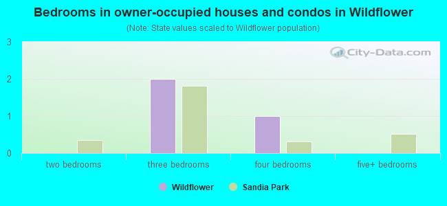 Bedrooms in owner-occupied houses and condos in Wildflower