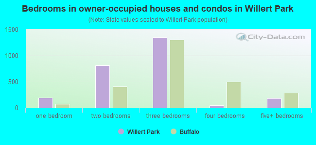 Bedrooms in owner-occupied houses and condos in Willert Park