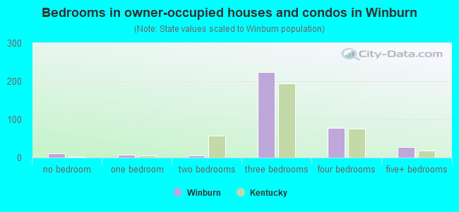 Bedrooms in owner-occupied houses and condos in Winburn