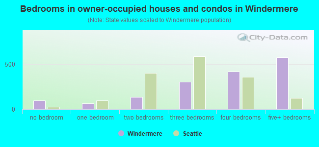 Bedrooms in owner-occupied houses and condos in Windermere