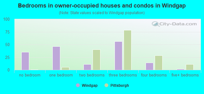 Bedrooms in owner-occupied houses and condos in Windgap