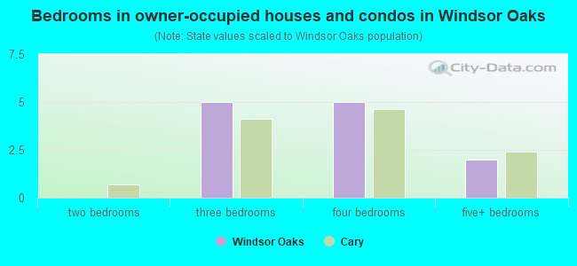 Bedrooms in owner-occupied houses and condos in Windsor Oaks