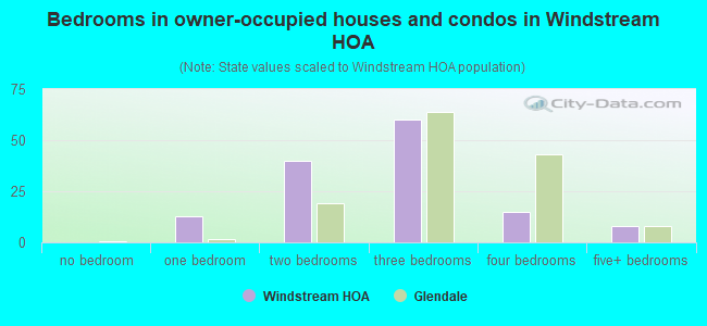 Bedrooms in owner-occupied houses and condos in Windstream HOA