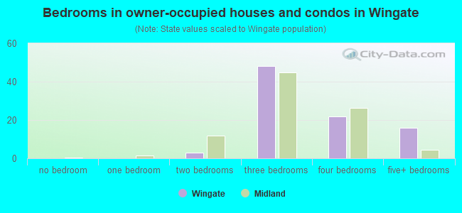 Bedrooms in owner-occupied houses and condos in Wingate