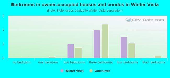 Bedrooms in owner-occupied houses and condos in Winter Vista