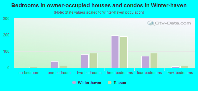Bedrooms in owner-occupied houses and condos in Winter-haven
