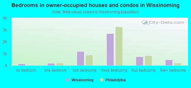 Bedrooms in owner-occupied houses and condos in Wissinoming