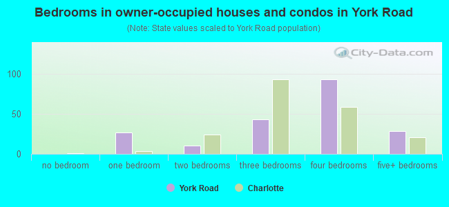 Bedrooms in owner-occupied houses and condos in York Road