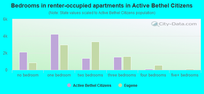 Bedrooms in renter-occupied apartments in Active Bethel Citizens