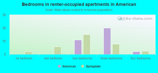 Bedrooms in renter-occupied apartments in American