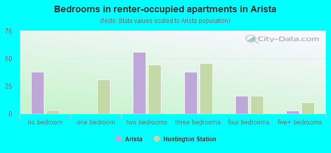 Bedrooms in renter-occupied apartments in Arista
